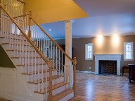 Click to see Custom built stairway/fireplace